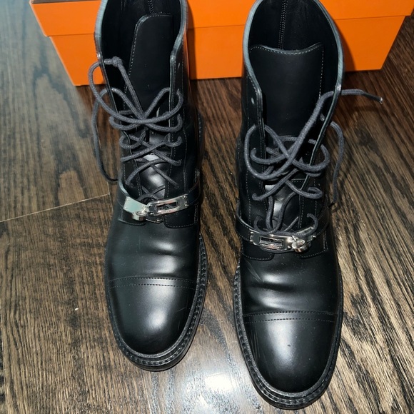 Hermes Kelly Ankle boot size 39.5 EU Glossed Calfskin black - Picture 5 of 16